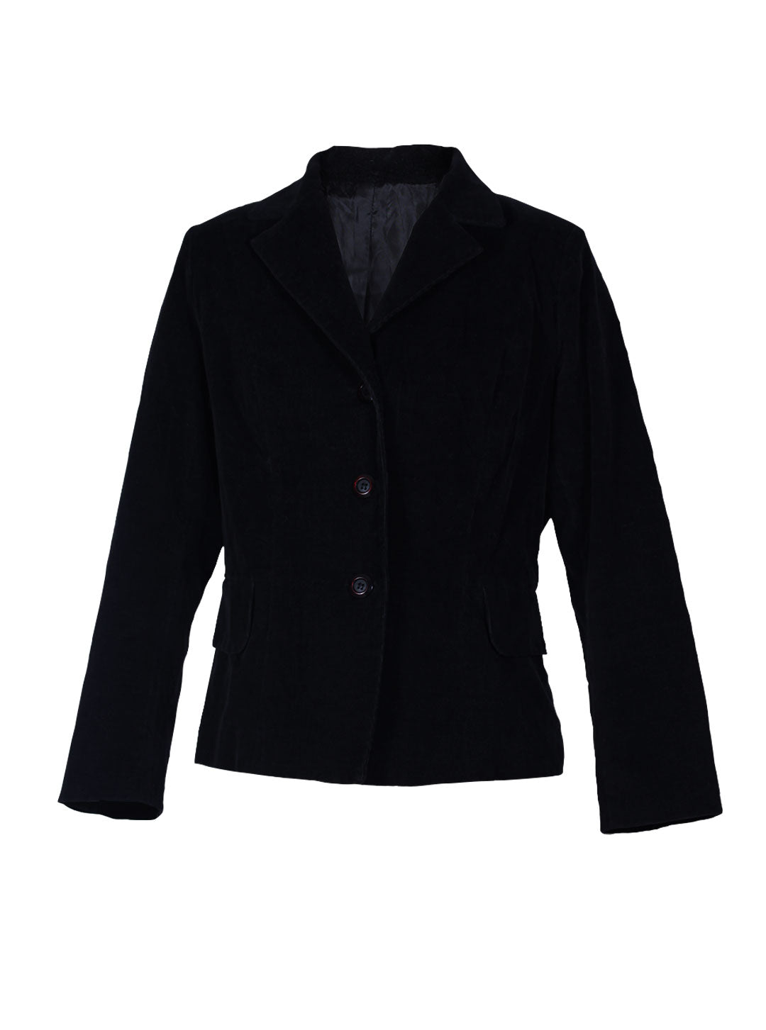 Chaqueta Negra de Pana con Botones | Talla M