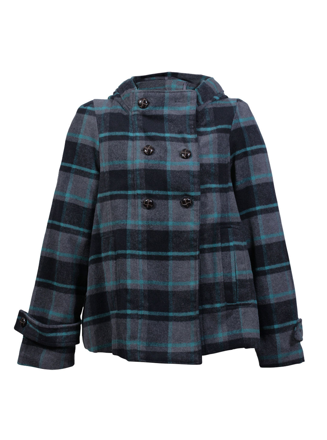 Abrigo cuadros doble botonadura | Talla 44