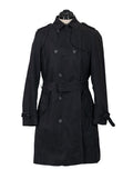 Trench coat negro con cinturón y forro desmontable | Talla S