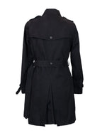 Trench coat negro con cinturón y forro desmontable | Talla S