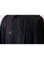 Trench coat negro con cinturón y forro desmontable | Talla S