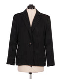 Blazer negro rayas finas corte clásico estructurado | Talla 44