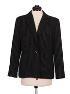 Blazer negro rayas finas corte clásico estructurado | Talla 44