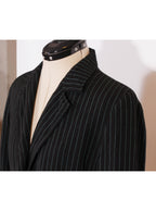 Blazer negro rayas finas corte clásico estructurado | Talla 44