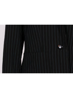 Blazer negro rayas finas corte clásico estructurado | Talla 44