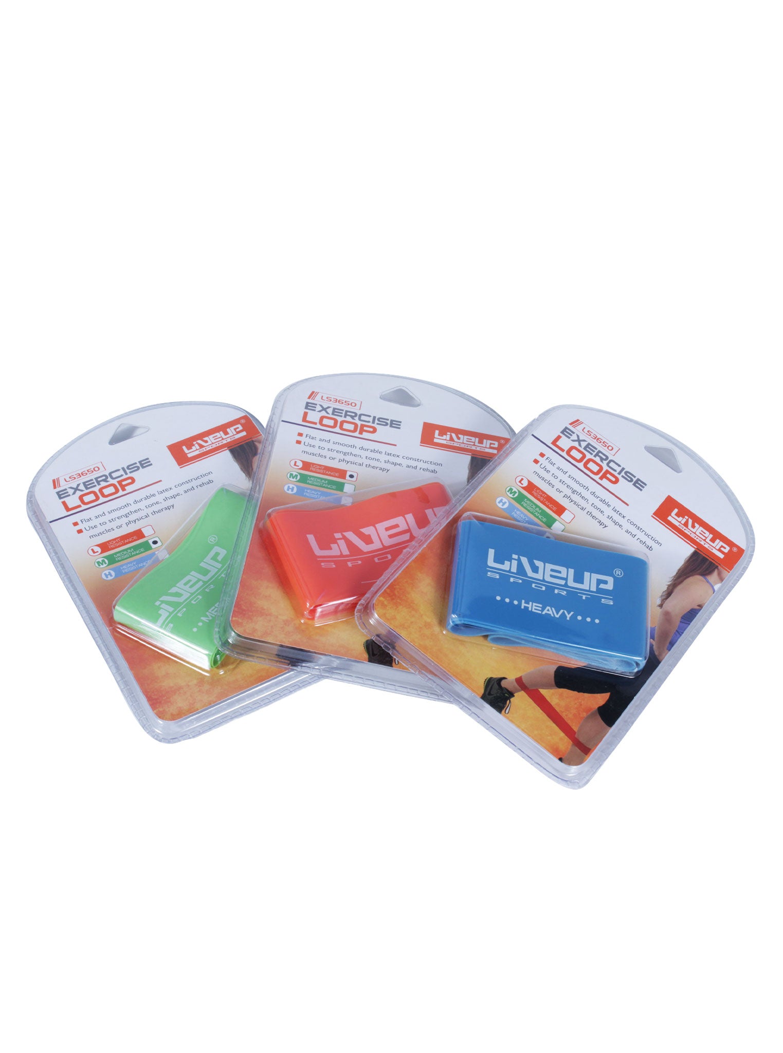 Bandas elásticas Liveup Sports 3 resistencias - selladas