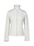 Chaleco blanco tejido con cierre y cuello alto | Talla XL