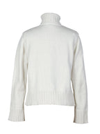 Chaleco blanco tejido con cierre y cuello alto | Talla XL