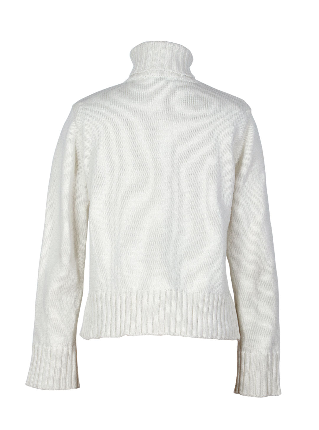 Chaleco blanco tejido con cierre y cuello alto | Talla XL