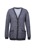 Cardigan jaspeado bolsillos frontales | Talla M