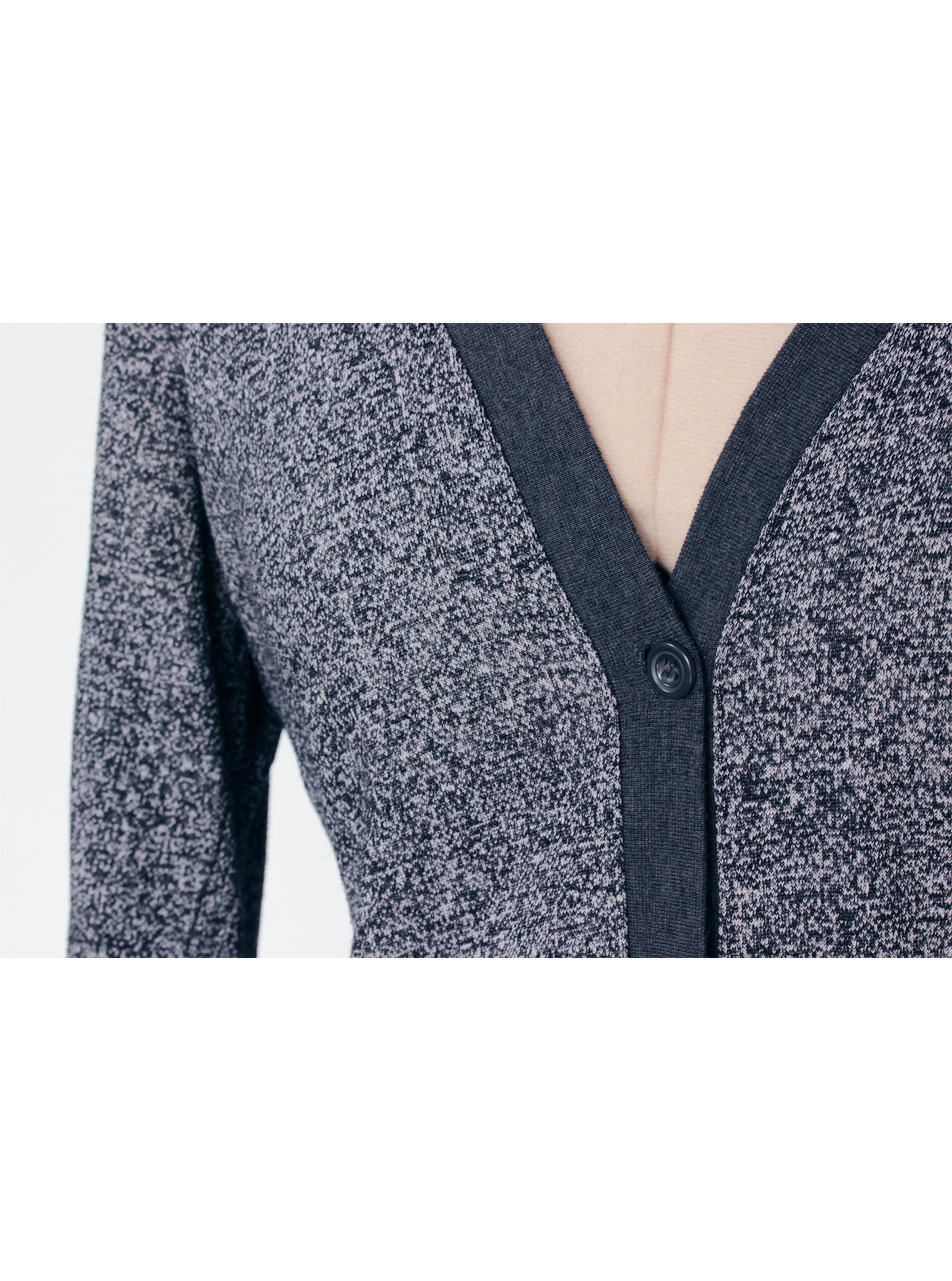Cardigan jaspeado bolsillos frontales | Talla M