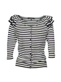 Chaleco Rayado Con Volantes | Talla L