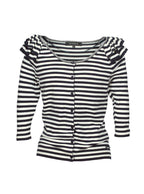 Chaleco Rayado Con Volantes | Talla L