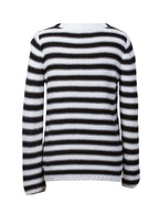 Suéter rayas blanco negro escote V | Talla L