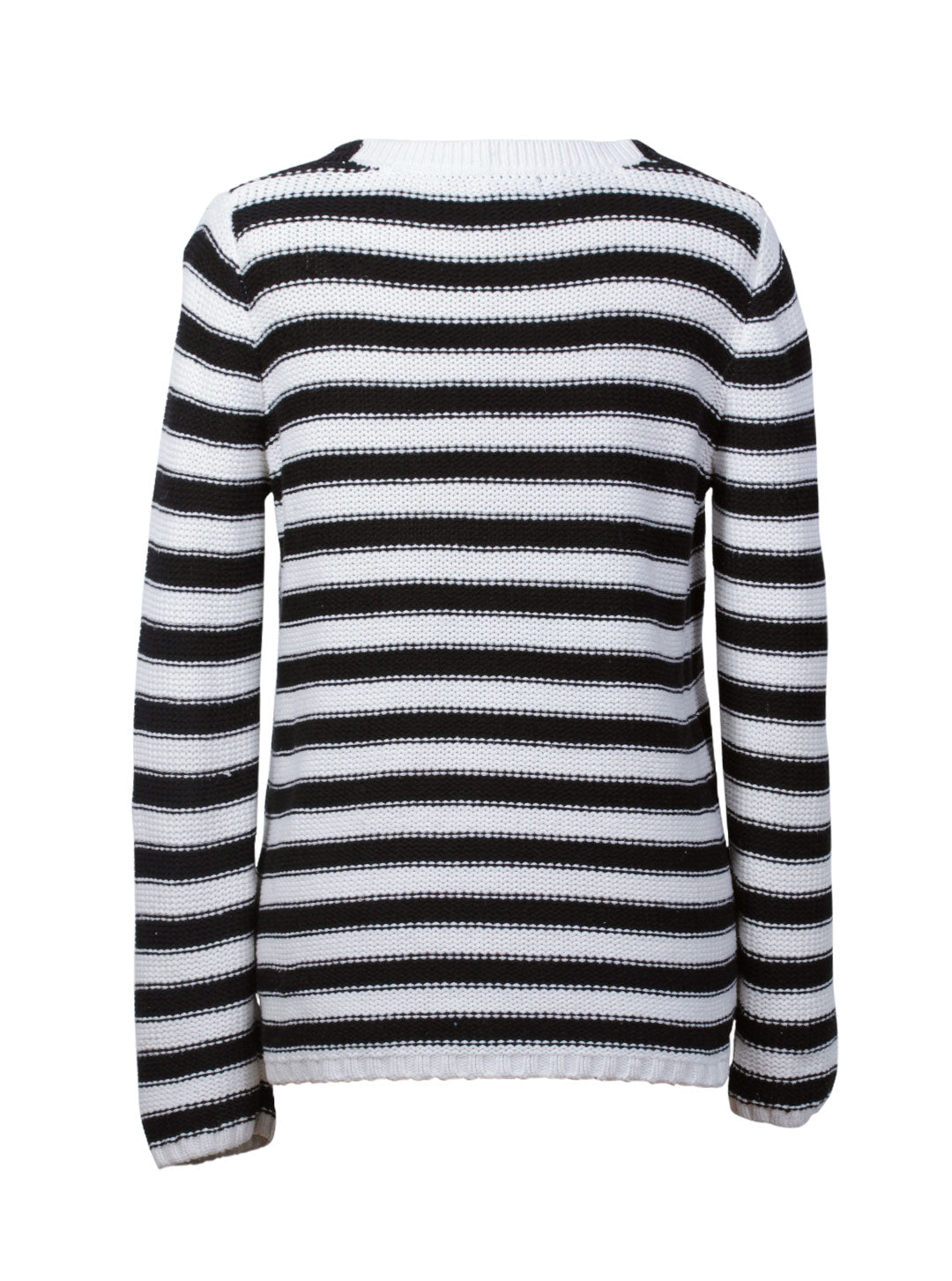 Suéter rayas blanco negro escote V | Talla L