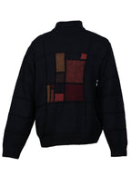 Chaleco negro cuello alto con bloques geométricos | Talla M