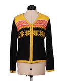 Cardigan tejido negro diseño nórdico cierre frontal | Talla M