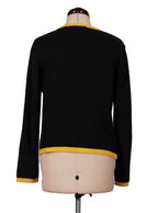 Cardigan tejido negro diseño nórdico cierre frontal | Talla M