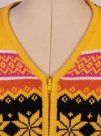 Cardigan tejido negro diseño nórdico cierre frontal | Talla M
