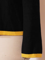 Cardigan tejido negro diseño nórdico cierre frontal | Talla M