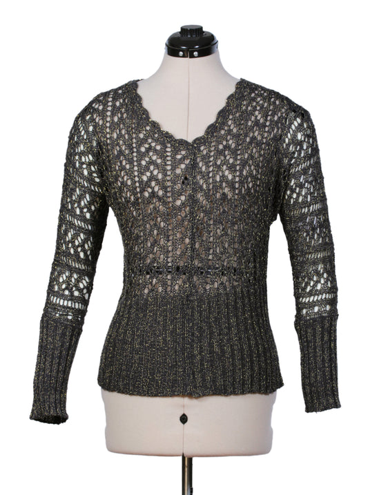 Tejido calado brillo sutil manga larga | Talla S