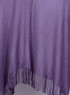 Poncho tejido con flecos textura suave | Talla L