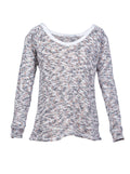Sweater liviano jaspeado cuello redondo | Talla L
