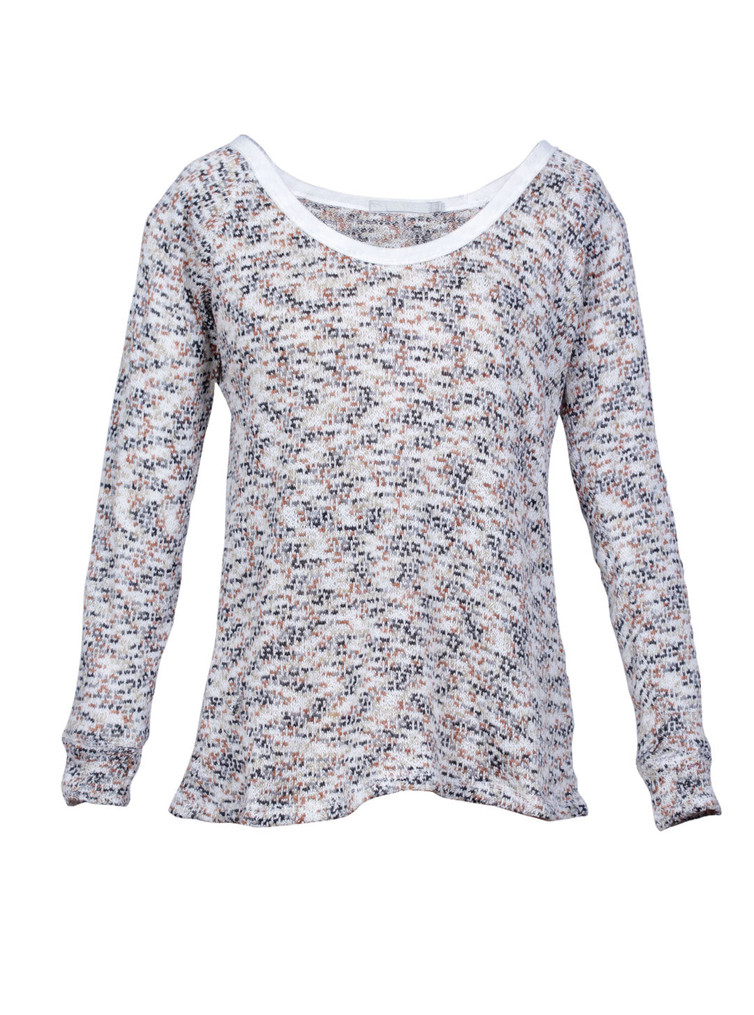Sweater liviano jaspeado cuello redondo | Talla L