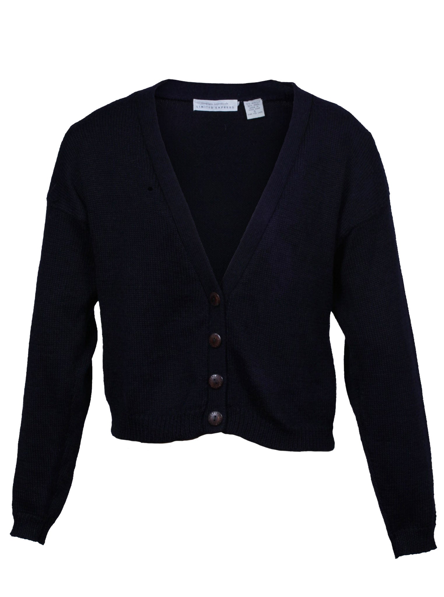 Cárdigan negro corto con botones | Talla S
