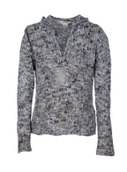 Chaleco tejido jaspeado con capucha | Talla M