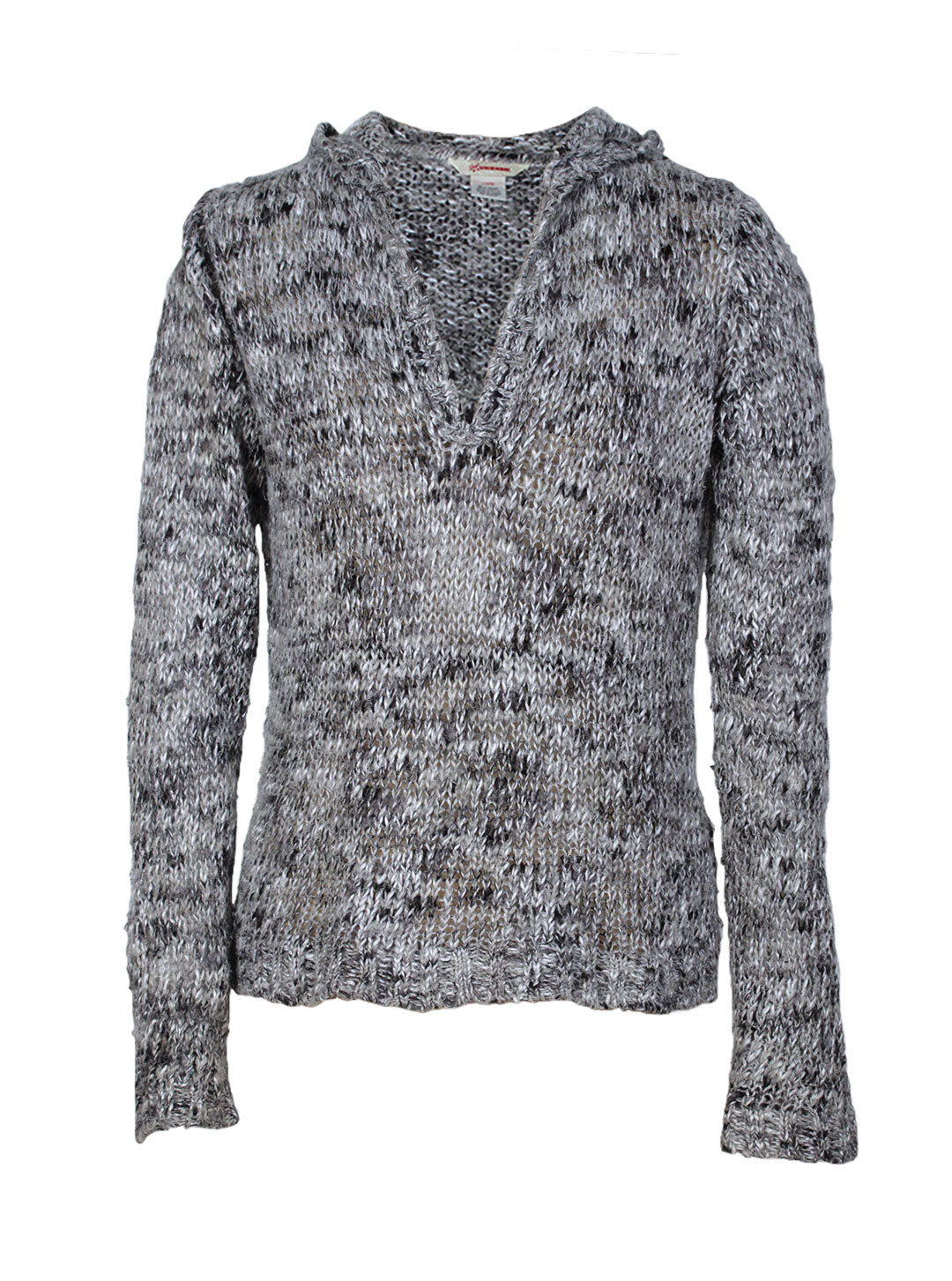 Chaleco tejido jaspeado con capucha | Talla M