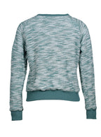 Suéter tejido jaspeado verde cuello redondo | Talla M