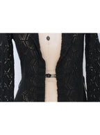 Cardigan calado abierto manga larga textura gruesa | Talla L
