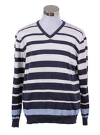Sweater rayado cuello V hombre | Talla XL