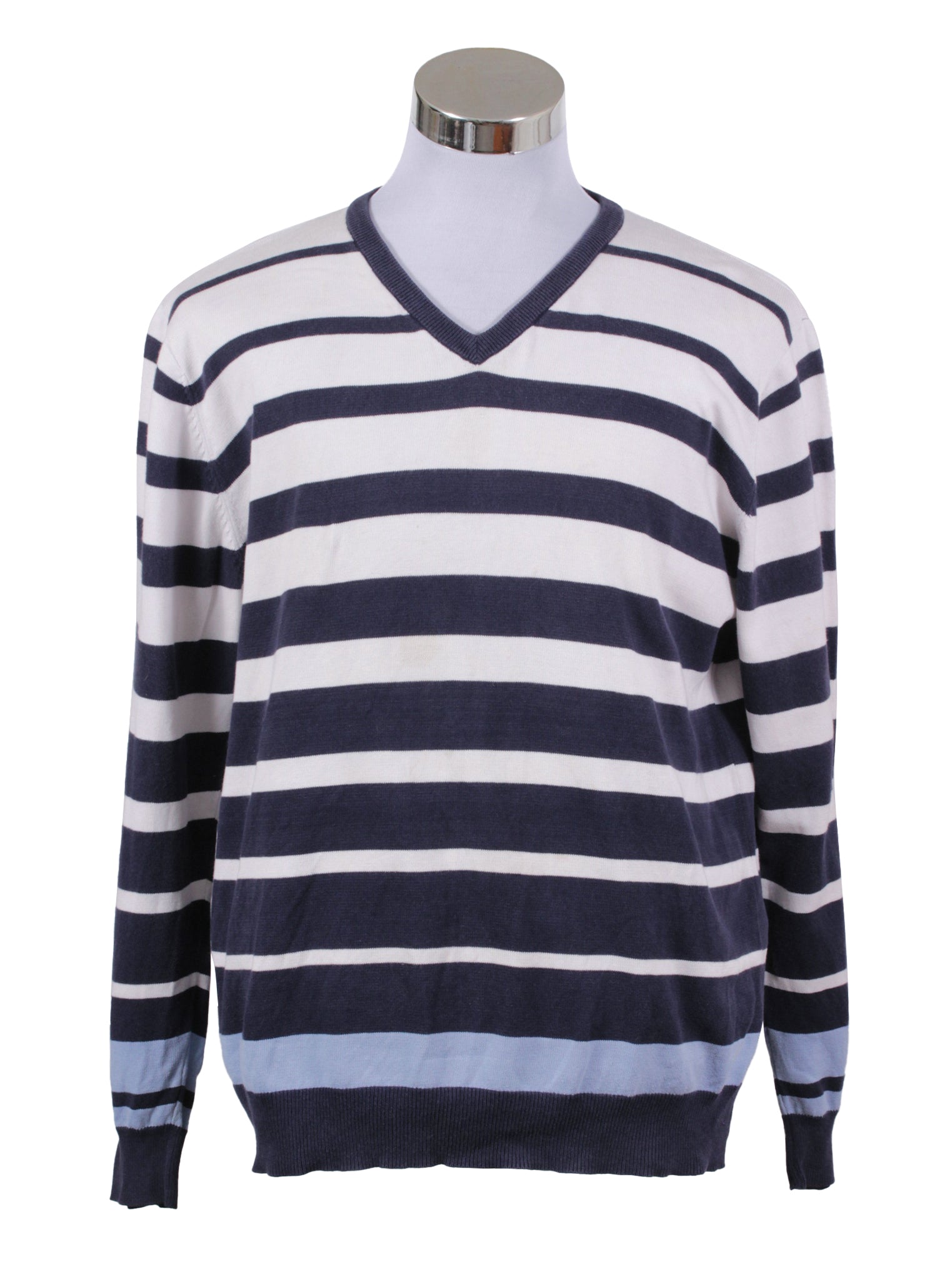 Sweater rayado cuello V hombre | Talla XL