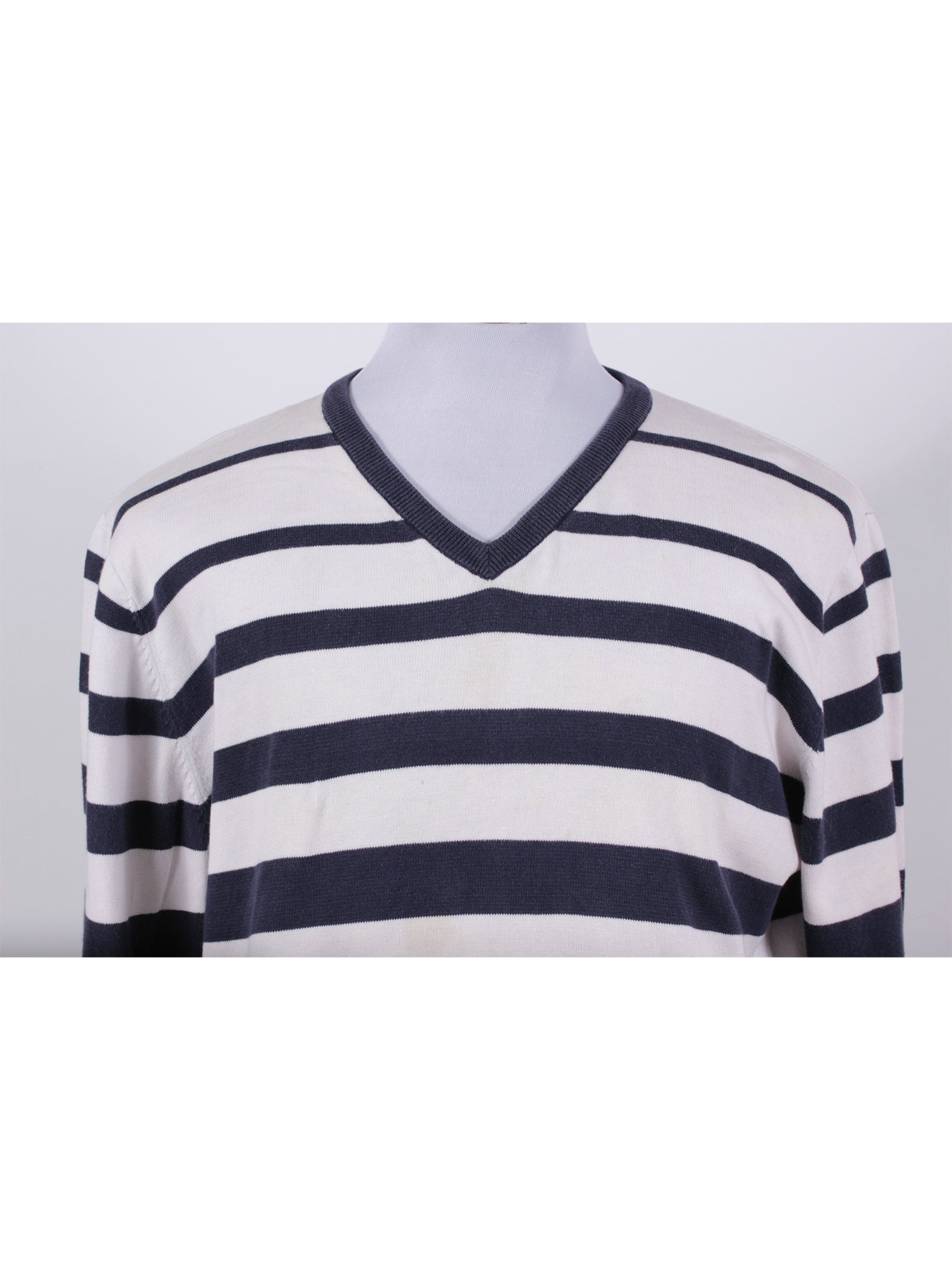 Sweater rayado cuello V hombre | Talla XL
