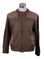 Chaleco tejido café con cierre Newport | Talla L