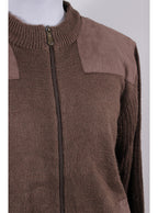 Chaleco tejido café con cierre Newport | Talla L