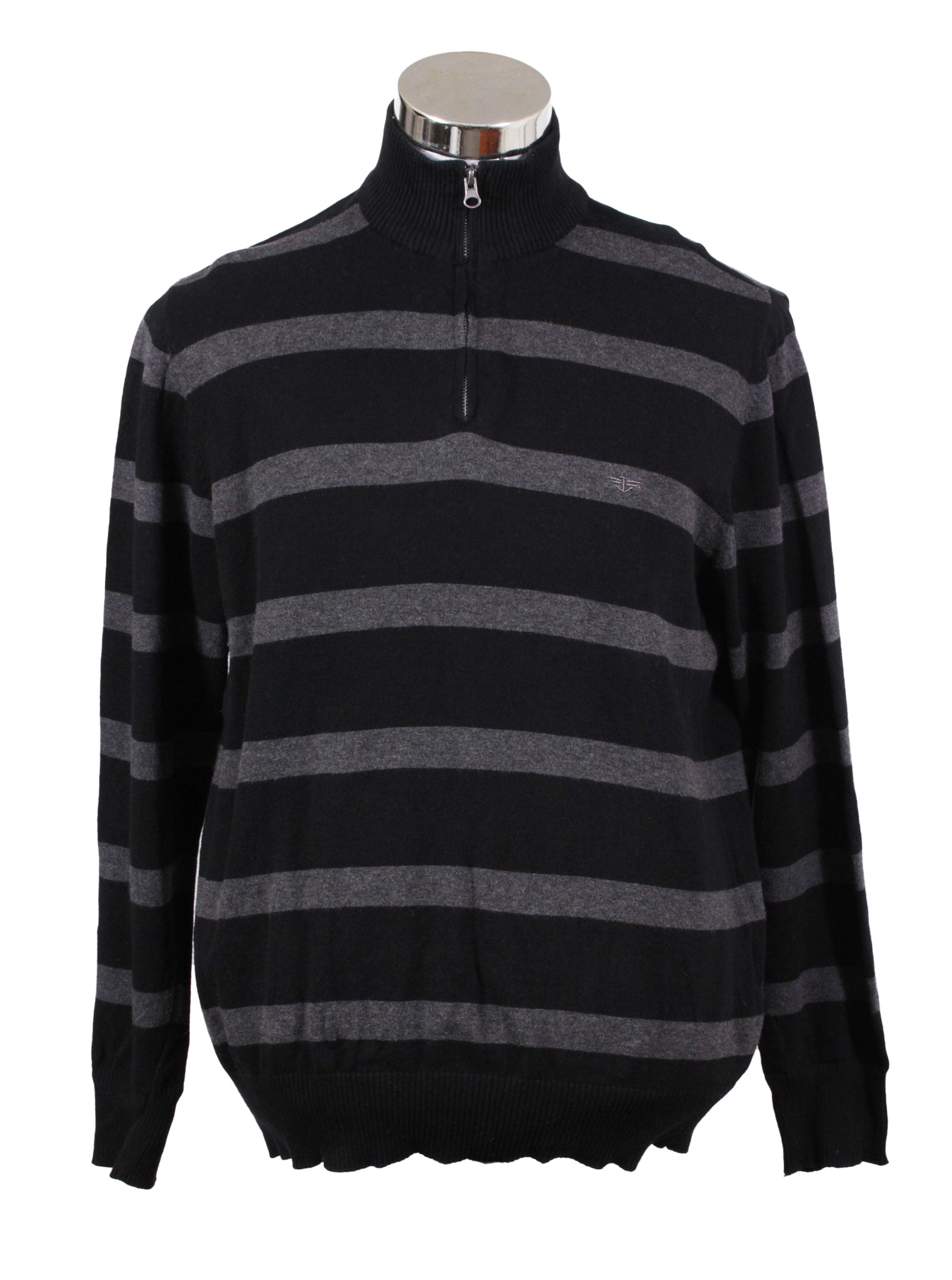 Chaleco rayado con cierre y cuello alto Dockers | Talla L
