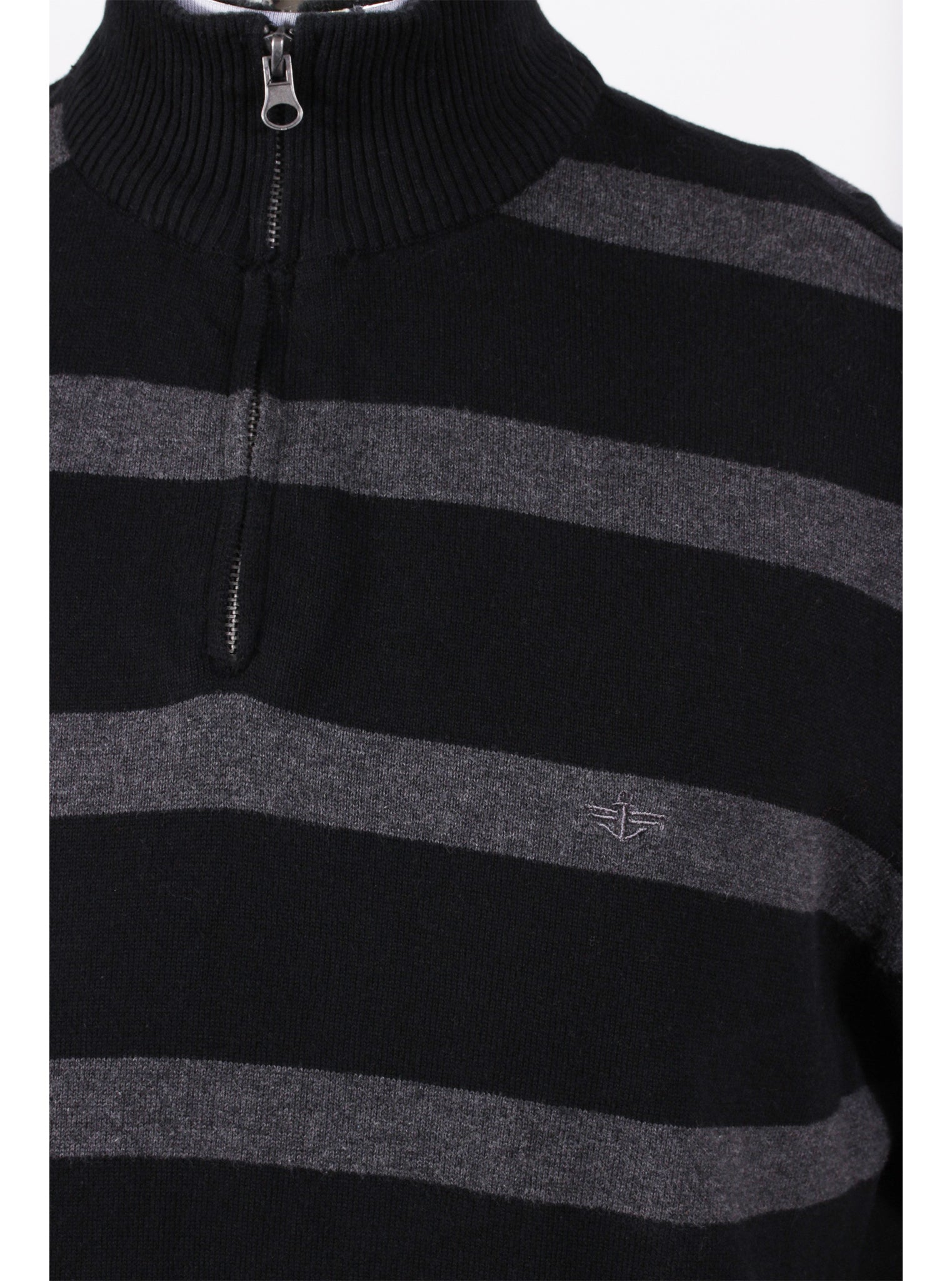 Chaleco rayado con cierre y cuello alto Dockers | Talla L
