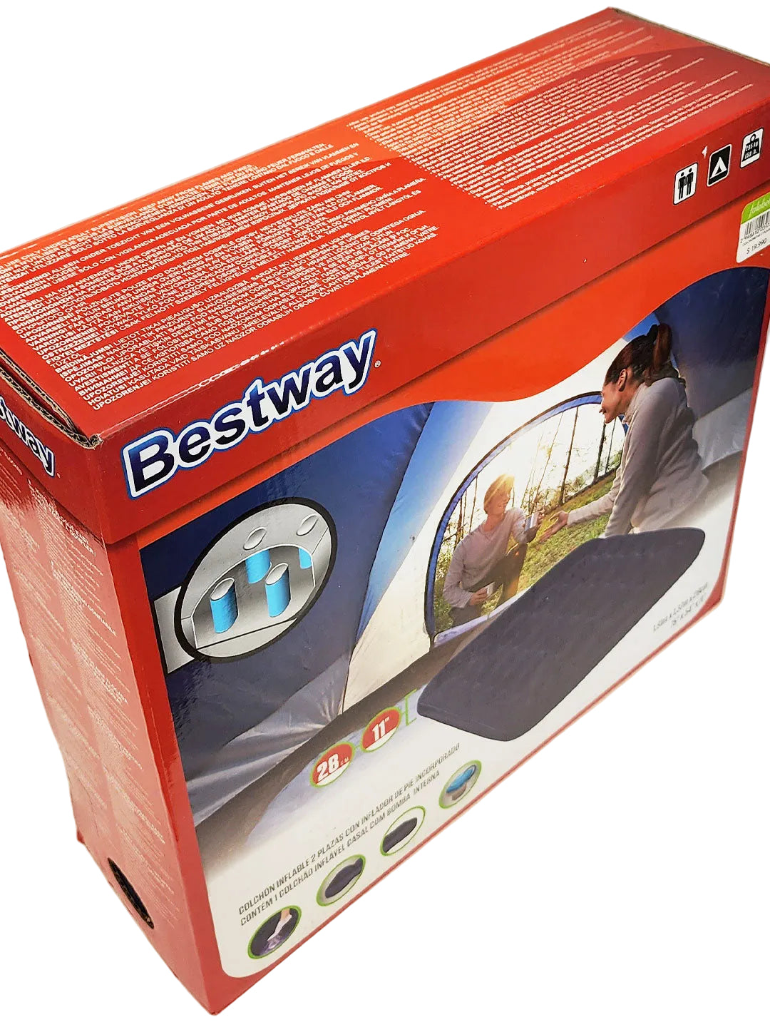 Colchón inflable Bestway de 2 plazas con inflador de pie