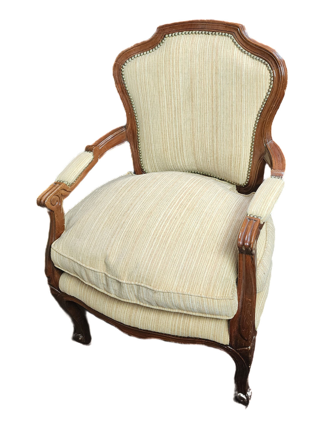 Set de 2 sitiales tapizados con estructura de madera