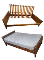 Cama plaza y media de madera con colchón