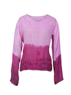 Blusa degradé bordada ligera | Talla L