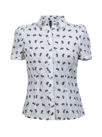 Blusa estampada lazo manga corta | Talla M