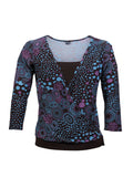 Blusa estampada escote cruzado | Talla XL