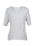 Blusa tejida calada manga corta | Talla L