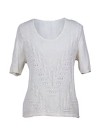 Blusa tejida calada manga corta | Talla L