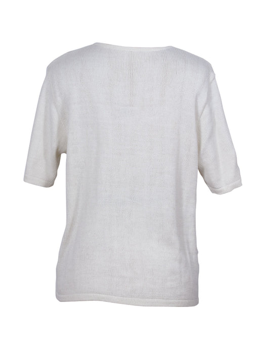 Blusa tejida calada manga corta | Talla L
