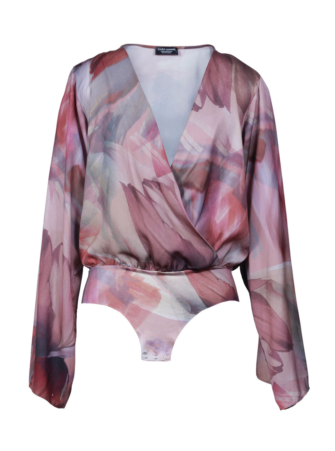 Body cruzado elegante manga larga tela ligera | Talla M